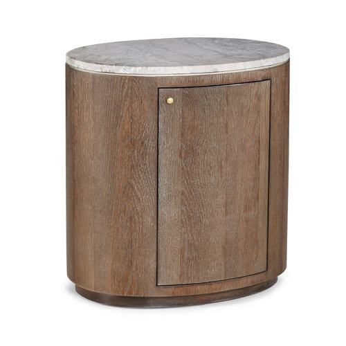 Hickory White Amado Drum End Table with Storage | Perigold
